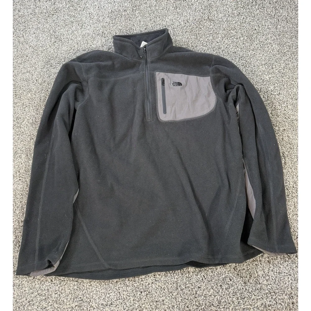 The North Face Retro Fleece 1/4 Zip Jacket Men's Size Large Black Outdoor